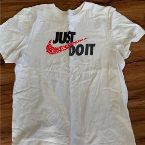 Nike Kids White Tee with Red and Black Print